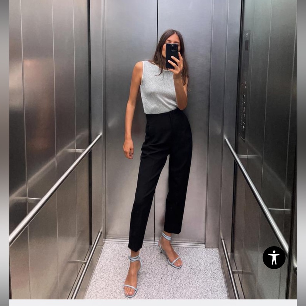 Zara Pants with a High Waist in Black